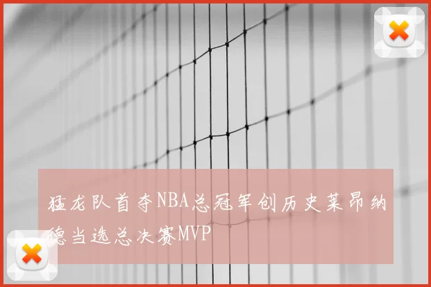 猛龙队首夺NBA总冠军创历史莱昂纳德当选总决赛MVP